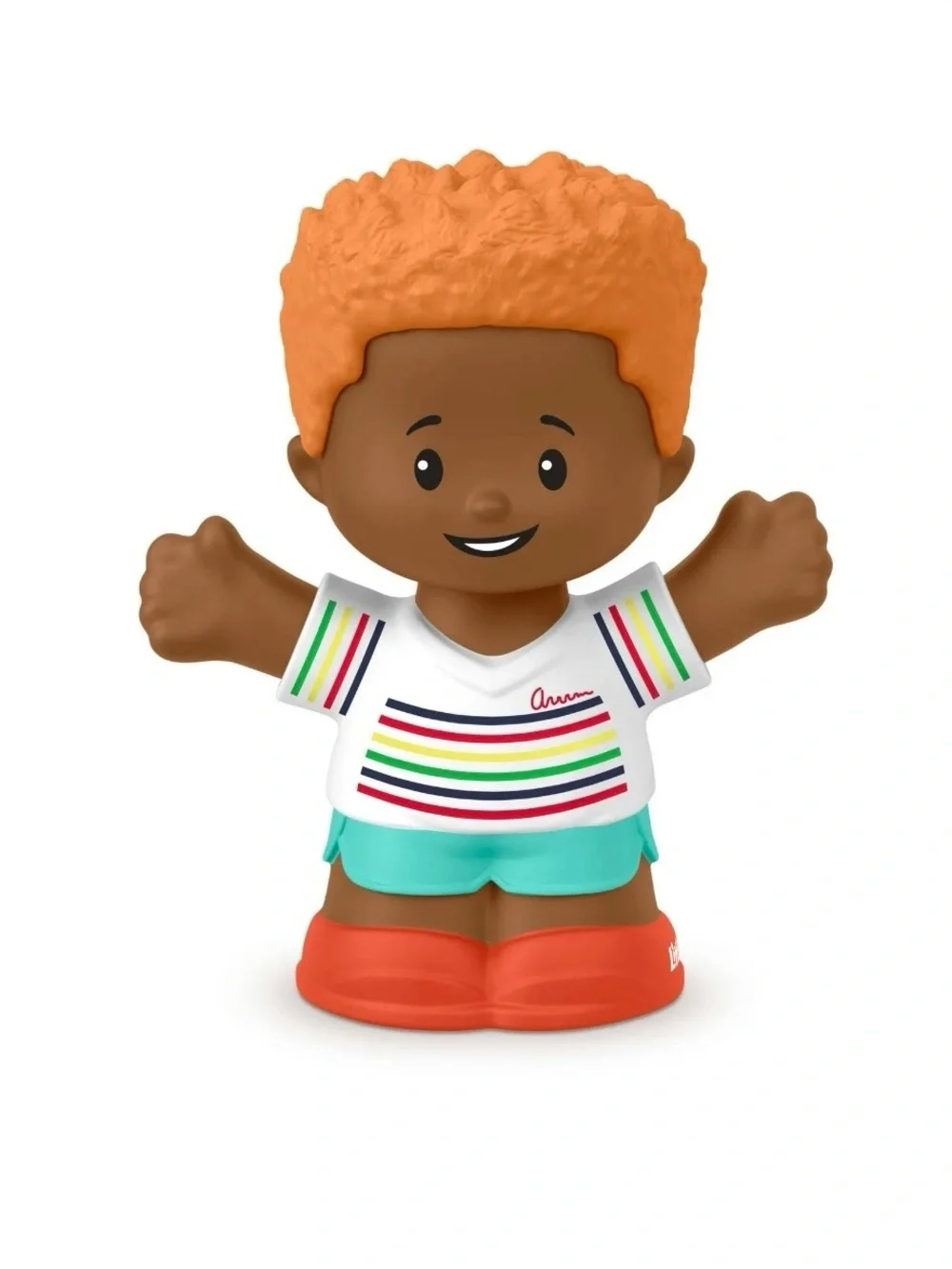 New Fisher-Price Little People Orange-Haired Boy Figure with Striped Shirt Smile